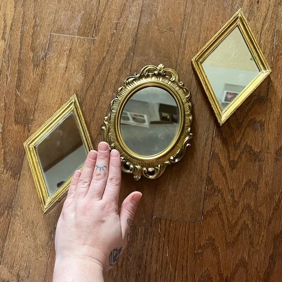 MCM small mirrors, vintage florentia mirror handmade in italy